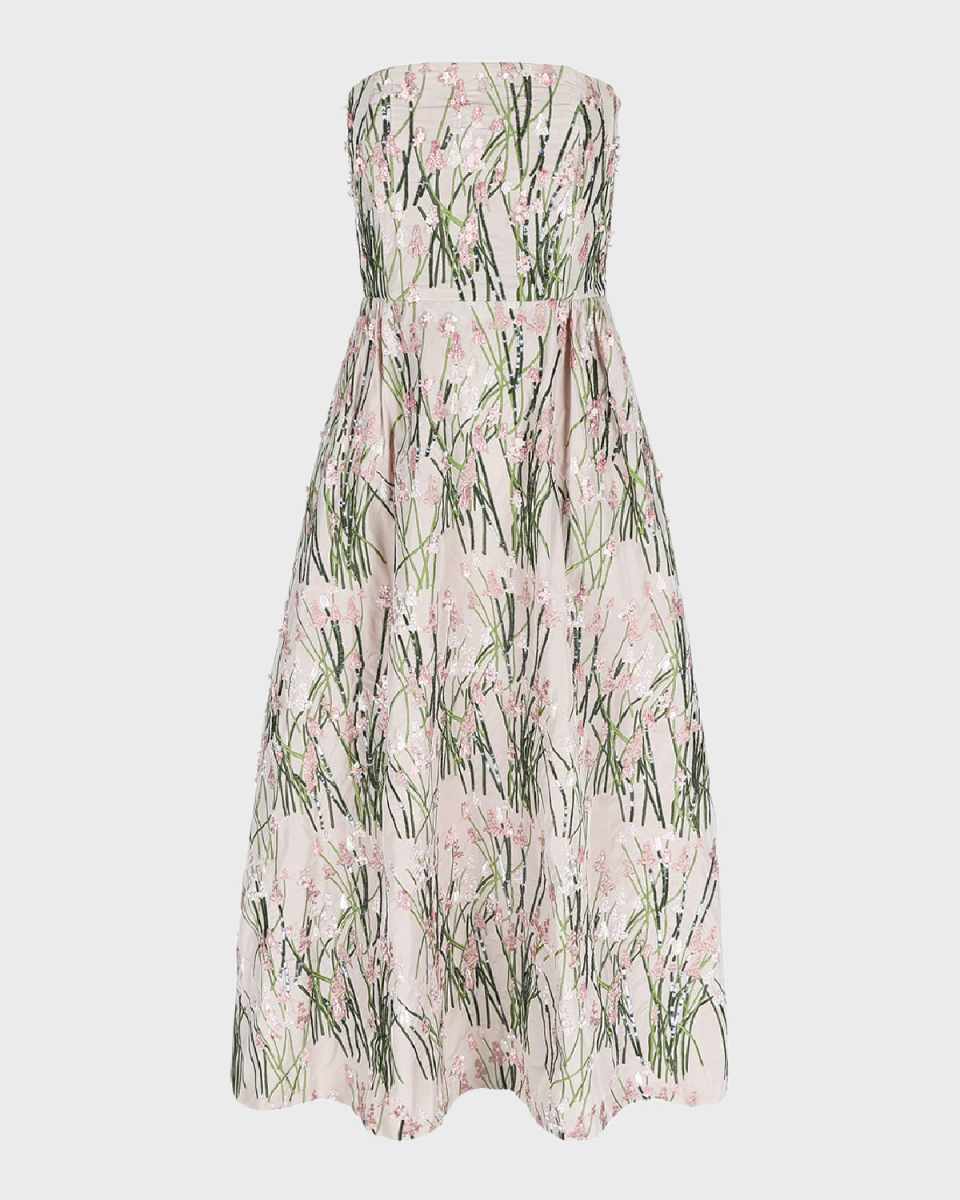 Strapless Dette Embroidered Midi Dress